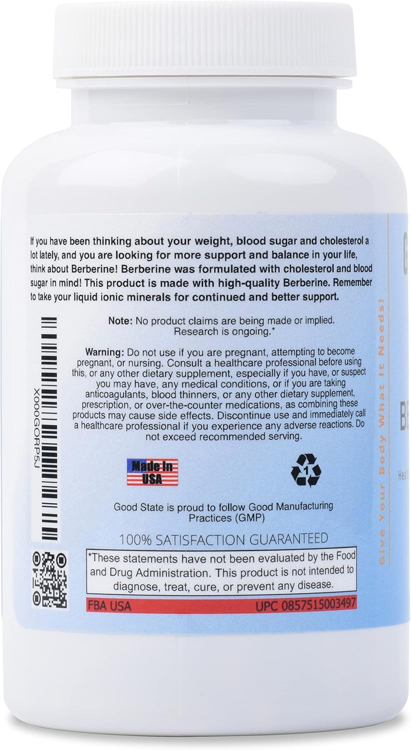 Good State Berberina HCL 400mg, 120 Cápsulas Vegetales