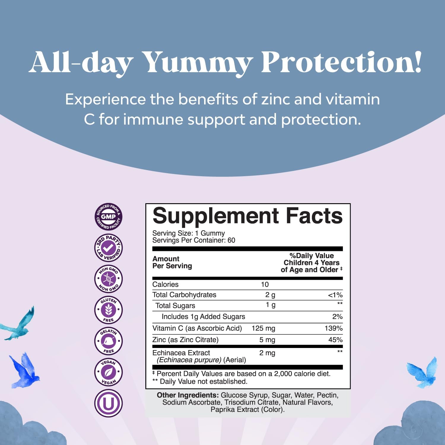 Gominolas de Refuerzo Inmunológico para Niños - Vitamina C, Zinc y Equinácea - Veganas sin Gluten