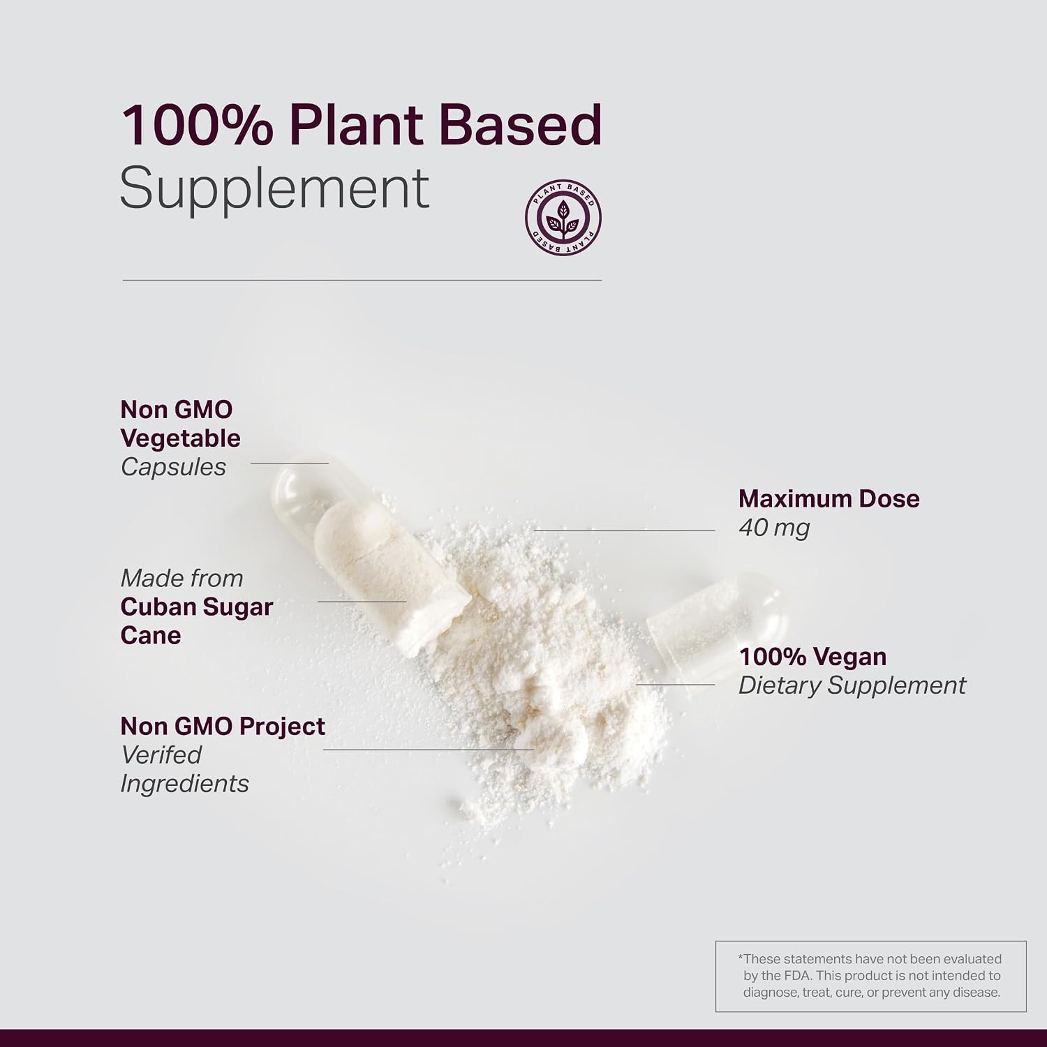 Anew Vita Policosanol 40 mg - 120 Cápsulas Vegetales - Complemento Alimenticio de Policosanol de Caña de Azúcar Cubana - No GMO, Sin Gluten