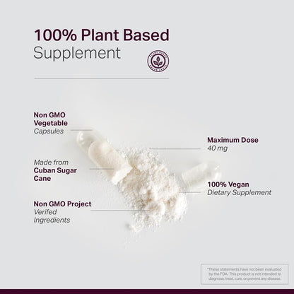 Anew Vita Policosanol 40 mg - 120 Cápsulas Vegetales - Complemento Alimenticio de Policosanol de Caña de Azúcar Cubana - No – Image 3
