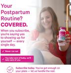 Pink Stork Total Postnatal Vitaminas para Mujeres | DHA de Algas Vegano, Folato Metilado, Hierro, B12 | Apoyo Postparto y Lactancia | 60 Cápsulas, Menta