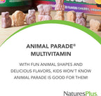 NaturesPlus Animal Parade Multivitamínico Masticable para Niños - 90 Comprimidos con Forma de Animales - Sabores Naturales