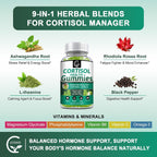 GORNVB Cortisol Gummies - Suplemento de Cortisol para Mujeres con Magnesio, Ashwagandha, Rhodiola, Fosfatidilserina, L-Teanina, Pimienta Negra, Vitamina C y B6 - Relajación, Enfoque, Sueño - Pack de 2