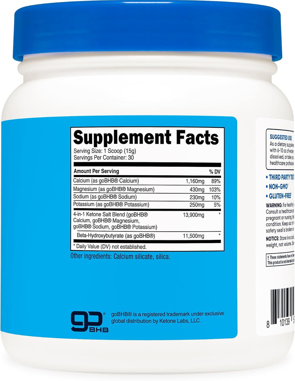 Nutricost Keto BHB Cetonas Exógenas 4-en-1, 30 Servicios (Sin Sabor)