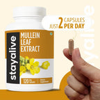 Extracto de Hoja de Gordolobo 1000mg (10:1), 120 Cápsulas Veganas - STAY ALIVE