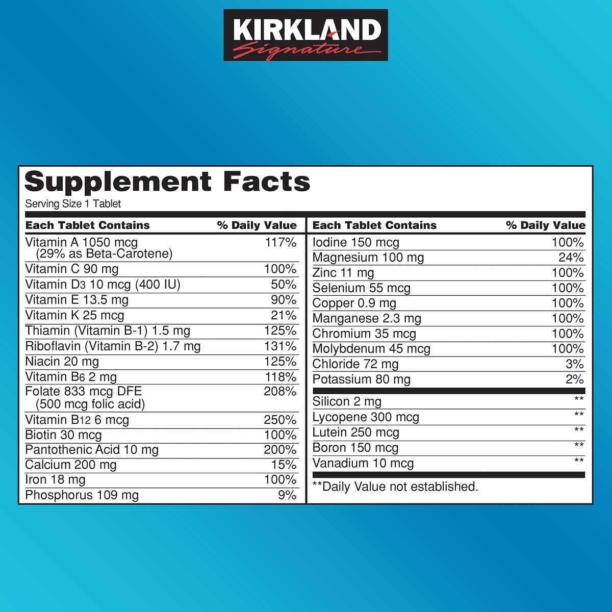 Kirkland Signature Daily Multi, 500 comprimidos (Pack de 2)