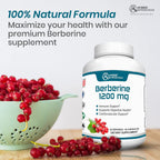 Berberina 1200mg – Fórmula Concentrada de Berberina HCl – 60 Cápsulas – Hybrid Nutraceuticals