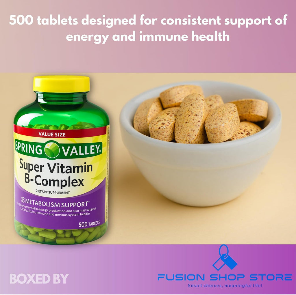 Super Vitamin B Complex - 500 Comprimidos - Complejo de Vitaminas B6, B12 y C