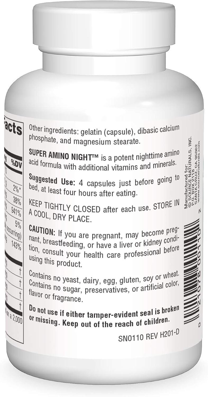 Super Amino Night - Advanced Amino Acid Formula - 60 Capsules