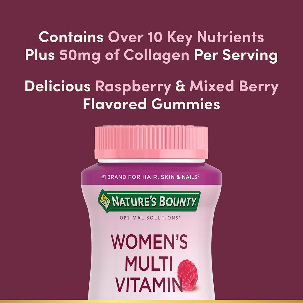 Nature's Bounty Multivitamínico para Mujeres – 80 Gominolas Sabor Frambuesa