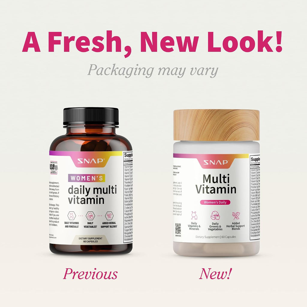 Snap Supplements Multivitamínico Diario para Mujeres, 60 Cápsulas