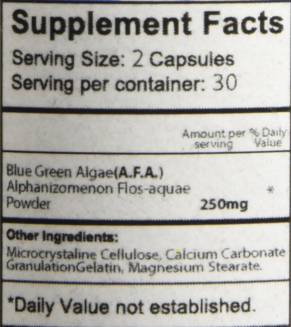 Bioxtron Cápsulas de Suplemento Natural con Alga Verde Azul y Espirulina - 60 Cápsulas