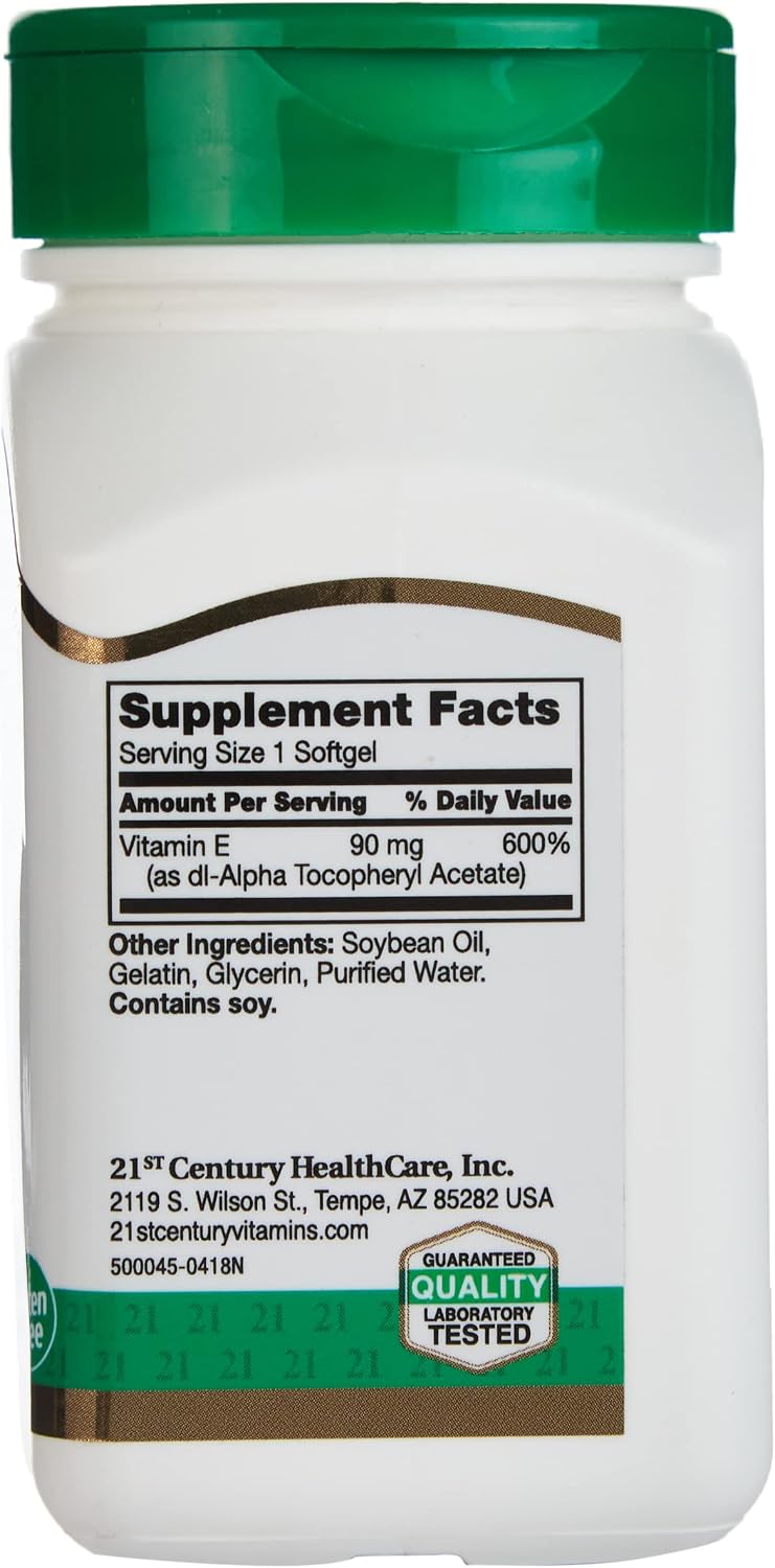 21st Century Vitamina E, 90 mg (200 UI), 110 Cápsulas Blandas