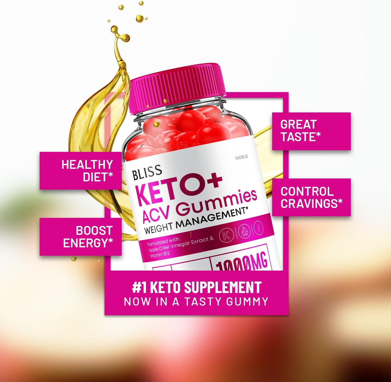 Bliss Keto ACV Gummies - 2 Pack (120 Gominolas)