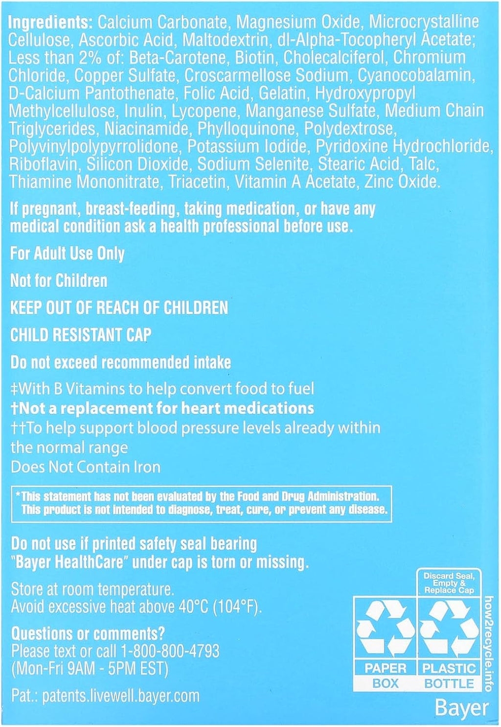 ONE A DAY Men's Health Formula Multivitamin Tablets - 100 comprimidos
