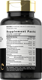 Carlyle Multivitamínico para Hombres 50+ | 200 Comprimidos | con Vitaminas B, Vitamina D, Magnesio y Zinc | Sin Gluten, No-GMO
