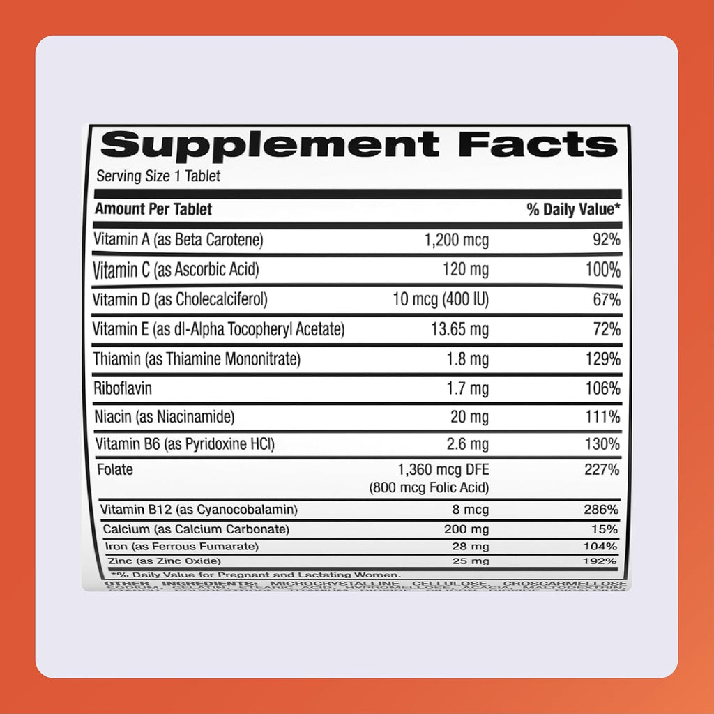 Rugby Prenatal Vitamins - Suplemento Multivitamínico y Mineral - 100 Tabletas (Pack de 3)