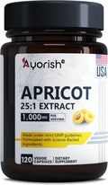 Ayorish Extracto de Albaricoque 25:1, 500 mg por Cápsula, 1000 mg por Ración - 120 Cápsulas