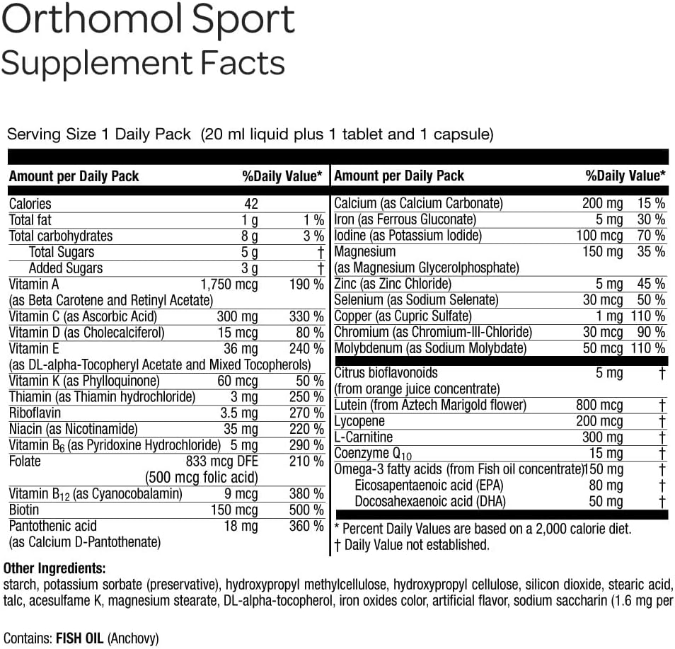 Orthomol Sport – Suplemento Nutricional para Deportistas, 30 Días