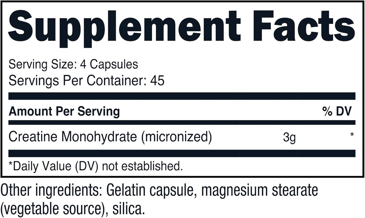 Nutricost Creatine Monohydrate 3000mg, 180 Cápsulas (750mg por Cápsula) - Sin Gluten, No GMO – Image 6