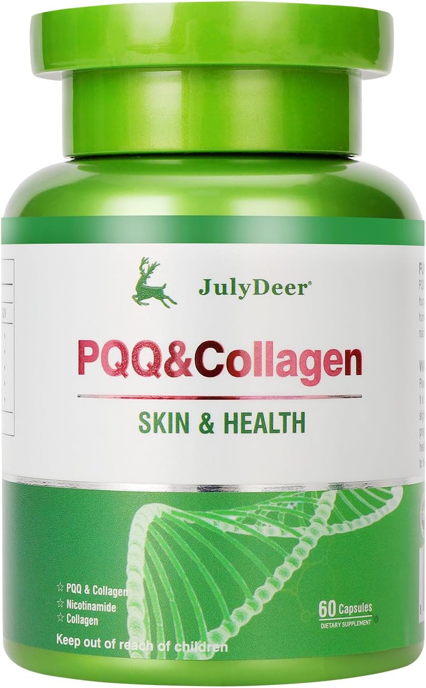 PQQ 20mg con Colágeno, Nicotinamida, Astaxantina y Ácido Hialurónico | JulyDeer