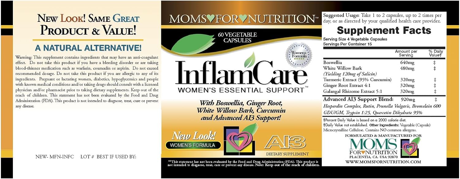 InflamCare 3000MG Fórmula Femenina - Sin Gluten (120 Comprimidos)