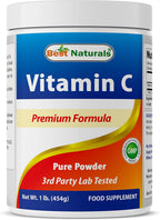 Best Naturals 100% Pure Vitamin C Powder Non-GMO 1 lb (454 g) - Ácido Ascórbico (Paquete de 2)