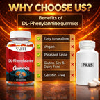 DLPA: DL-Phenylalanine 1000 mg – 60 Gominolas – Fórmula Avanzada de Fenilalanina – No GMO, Sin Gluten