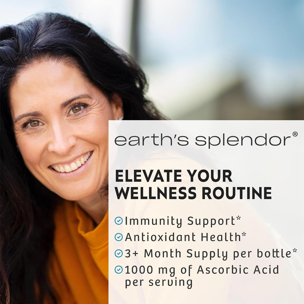 Earth's Splendor Vitamina C 1000 mg – 200 Caplets (2 Paquetes)