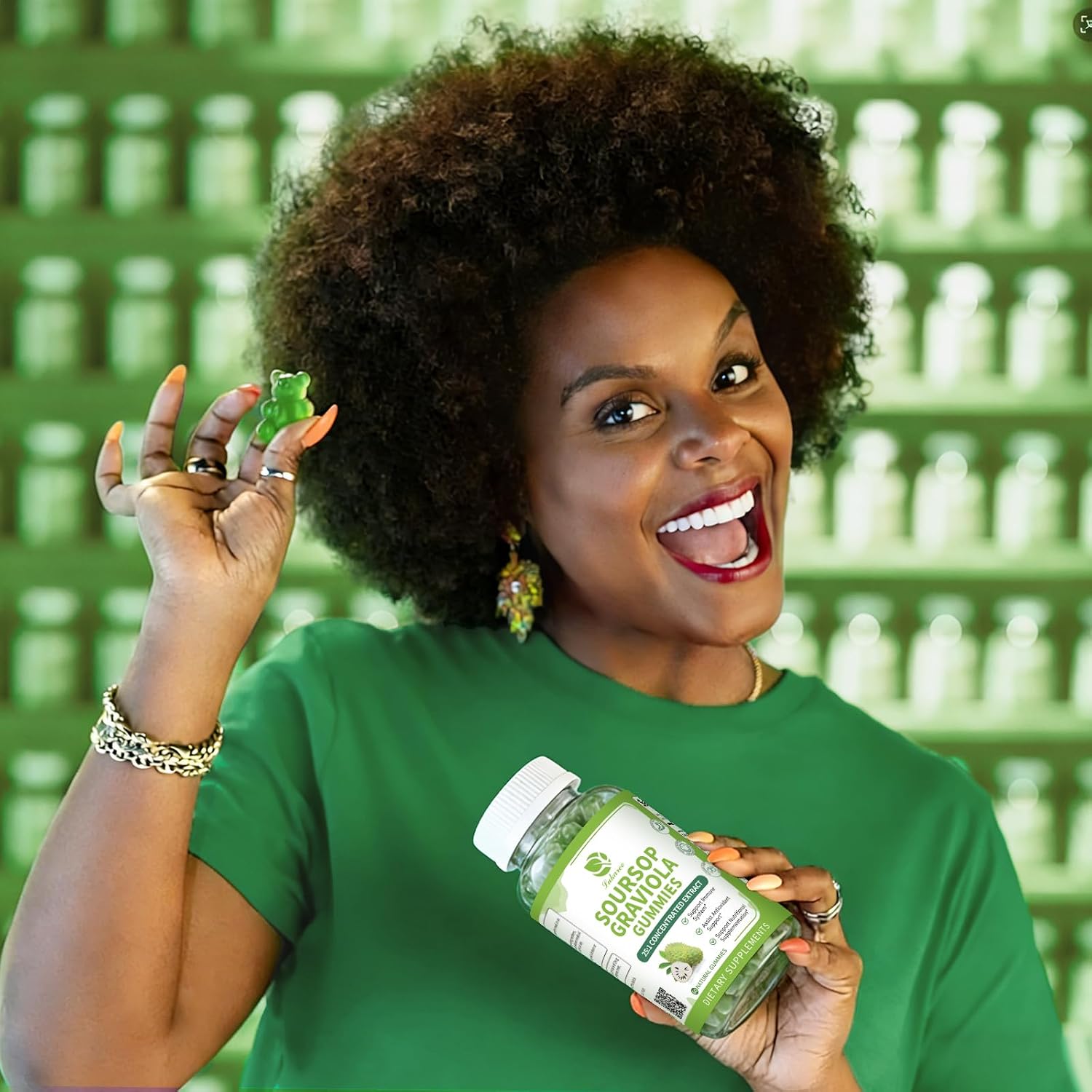 Lukaree Gominolas de Soursop Graviola - 2 Paquetes - Extracto Concentrado con Vitamina C y Zinc - 60 Gominolas