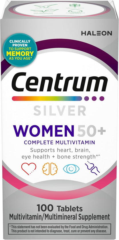 Centrum Silver Mujeres 50+ Multivitamínico, – Vitamina D3: contribuye al mantenimiento de los huesos y los dientes – Image 1
