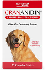 Nutramax Crananidin for Dogs - Cranberry Supplement for Urinary Health - Chewable Tablets, 75 Count