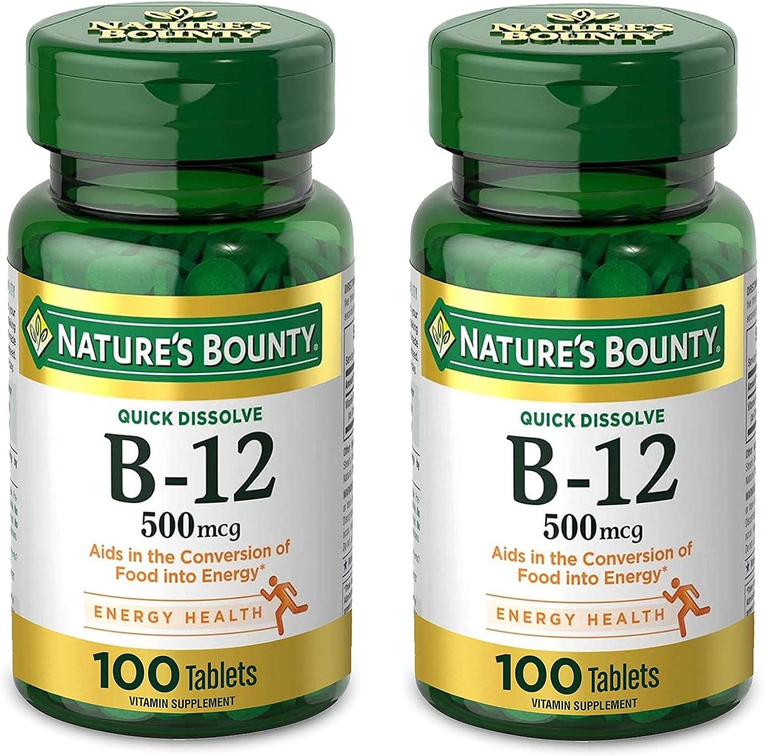 Nature's Bounty Vitamina B-12 500 mcg Microcomprimidos 100 unidades (Paquete de 6)