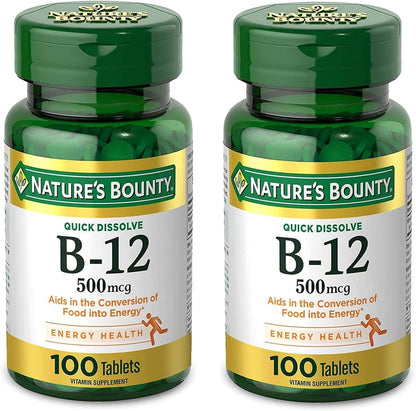 Nature's Bounty Vitamina B12 500 mcg, – Contribuye al metabolismo energético normal , ayudando a transformar los – Image 1