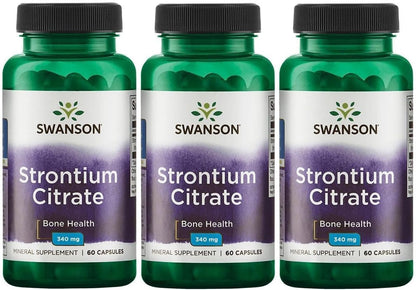 Swanson Citrato de Estroncio 340 mg 60 Cápsulas (Pack de 3) – Image 1