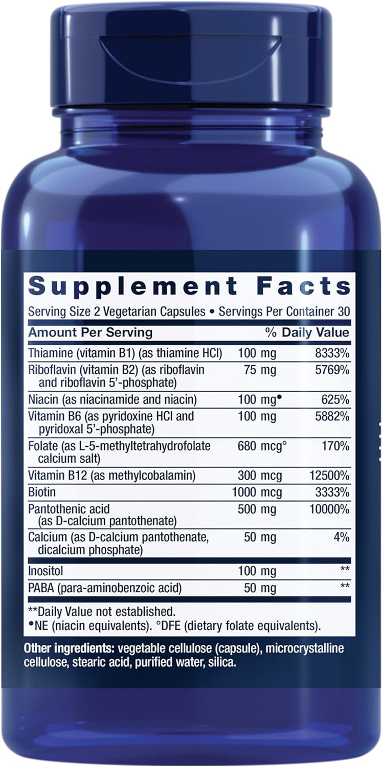 Life Extension BioActive Complete B-Complex, 60 Vegetarian Capsules