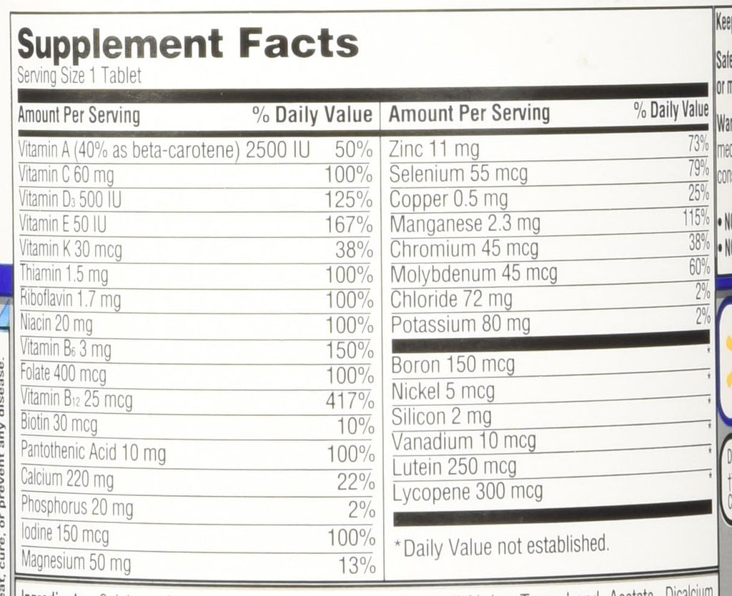 Equate Multivitamínico para Adultos 50+ - 220 Comprimidos
