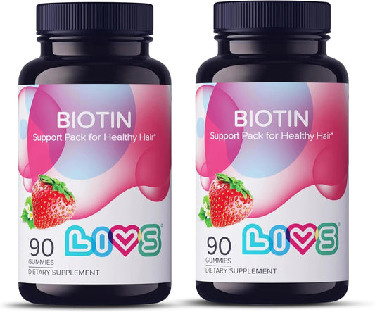 LIVS Biotin Gummies 10000mcg - Gominolas de Biotina para Cabello, Piel y Uñas