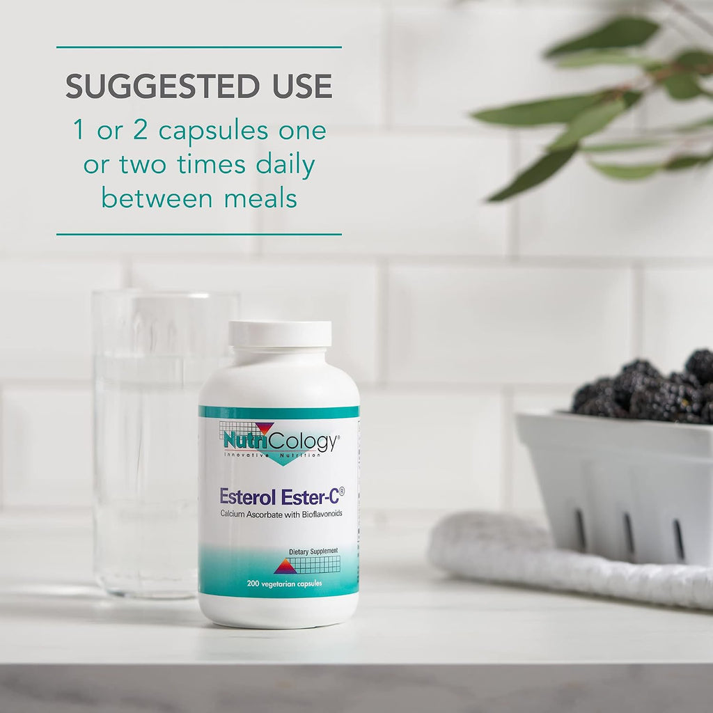 NutriCology Ester-C con Bioflavonoides - Ascorbato de Calcio - 200 Cápsulas