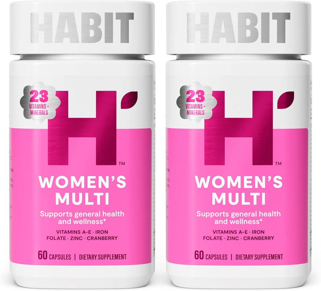 Habit Multivitamínico para Mujeres, 2 Paquetes (120 Cápsulas) - 23 Vitaminas y Minerales Esenciales, Extractos de Frutas, No Transgénico