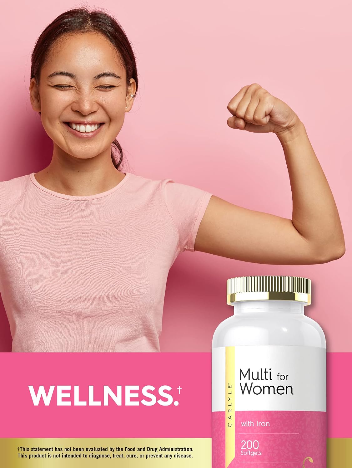 Carlyle Multivitamínico para Mujeres con Hierro | 200 Cápsulas Blandas