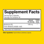 Happi Mi Nutrition Berberina 1200 mg por dosis como Berberine HCL, 60 Cápsulas Vegetales