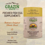GRAZIN HEALTH Cápsulas de Huevas de Pescado – 3000mg por Porción | Omega-3, DHA y EPA
