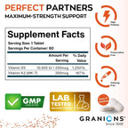 Granions Max Strength Vitamina D3 K2 10.000 UI + 200 mcg MK-7, 60 Comprimidos