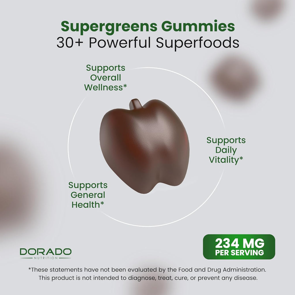 Supergreens Gummies - Gomitas de Superalimentos con Frambuesa (60 uds)
