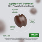 Supergreens Gummies - Gomitas de Superalimentos con Frambuesa (60 uds)