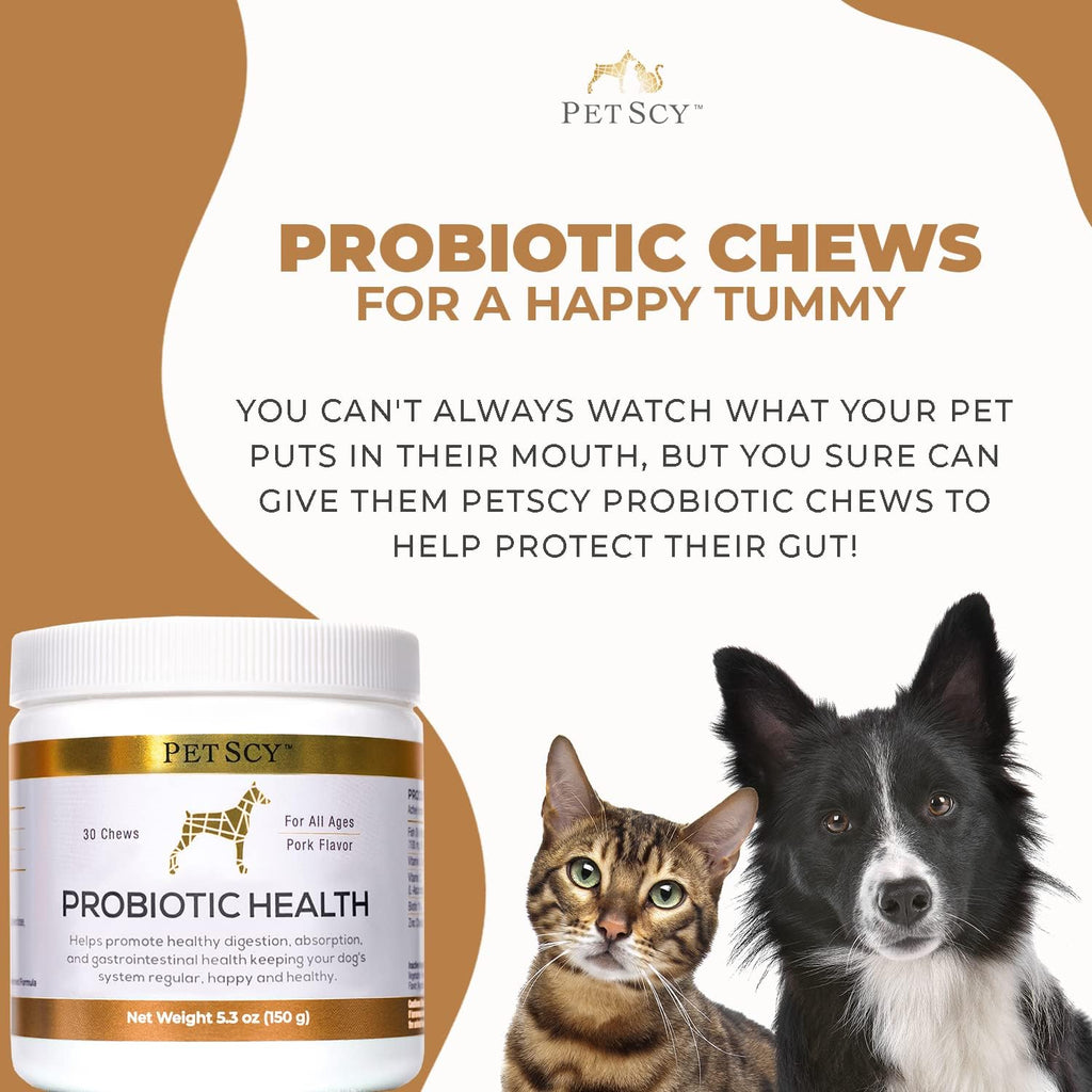 Probióticos en Masticables para Perros - PetScy - 30 Chews