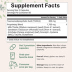 Micro Ingredients TUDCA Bile Salts 2,000mg Supplement, 240 Cápsulas | Complejo 7 en 1 con NAC, Cardo Mariano, Glutatión, Diente de León y Alcachofa