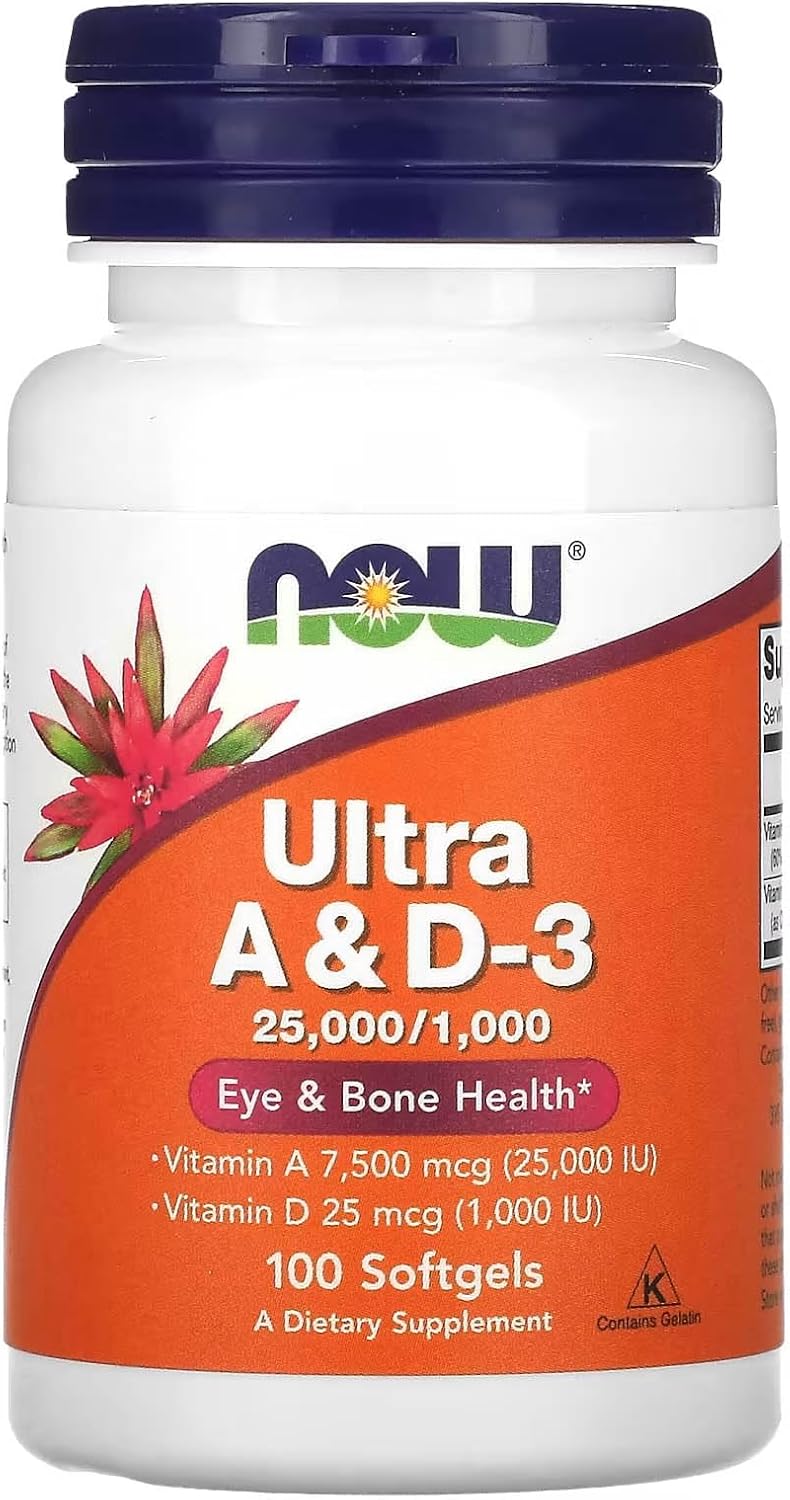 NOW Foods Ultra A & D 25000/1000 100 Cápsulas Blandas