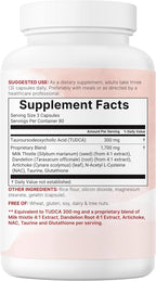 Micro Ingredients TUDCA Bile Salts 2,000mg Supplement, 240 Cápsulas | Complejo 7 en 1 con NAC, Cardo Mariano, Glutatión, Diente de León y Alcachofa